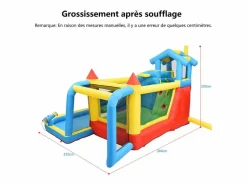DripeX Castillo Hinchable|Castillo inflable para niños de 3 a 10 años, con soplador - carga máxima de 135 kg - 364x315x239cm