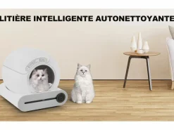 DripeX Cat Hoilet House, Bandeja de arena, limpia automáticamente, olor eliminado, con sensor infrarrojo y aplicación, 48x52x50.5cm Blanco Outlet