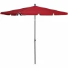 Caylan Sombrilla de jardín con poste burdeos rojo 210x140 cm^Garden Furniture Discount