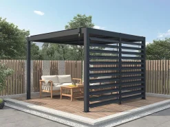 EXPERTLAND Cenador Y Quiosco|Pérgola|Celosía de aluminio para pérgola bioclimática, Ancho 2,78 x Alt. 2.2 m, BOLSENA