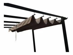 Concept-Usine Cenador aurtante 3x3 m, aluminio y lona de poliéster gris REGIA Topo New