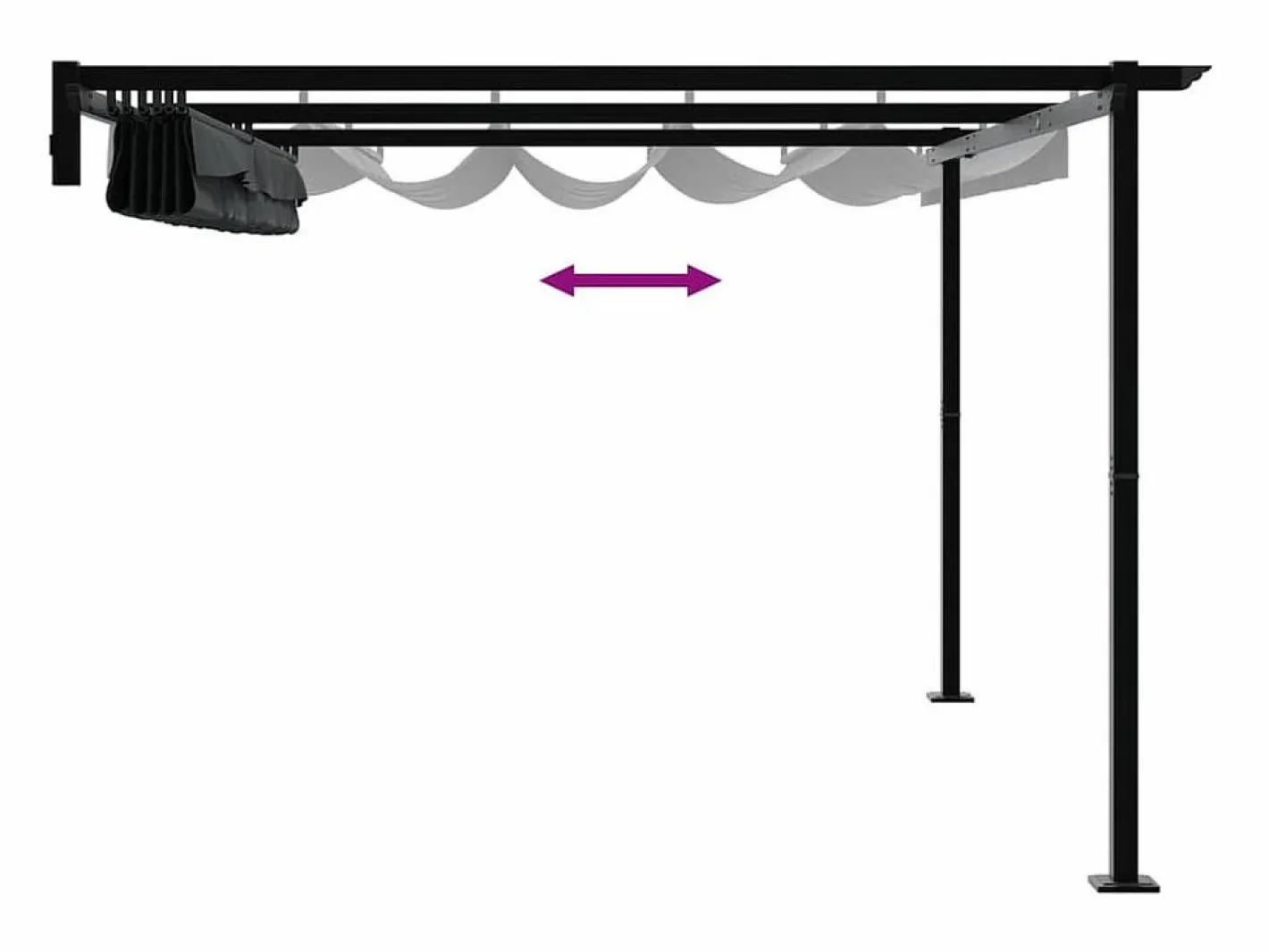 Cenador de pared de acero color antracita^ Online
