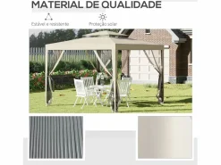 Cenador Girasol mosquiteras laterales 268x297x297 cm^Outsunny Online