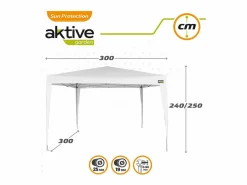 Cenador Y Quiosco|Cenador plegable Aktive poliéster 250x300x300 cm