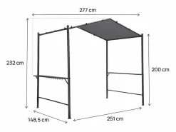 Habitat et jardin Cenador pérgola para barbacoa - 277 x 149 cm - Antracita Gris Clearance