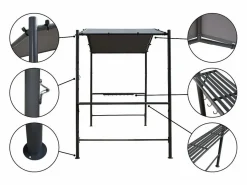 Habitat et jardin Cenador pérgola para barbacoa - 277 x 149 cm - Antracita Gris Clearance