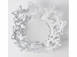 Centro de mesa pequeño Farfalloso Ø31 cm en mármol hierro perforado Diseño moderno con mariposas elegante decoración de mesa Made in Italy^ Clearance
