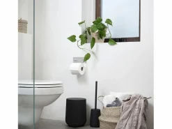 Cepillo de baño de gres y acero Negro Sale