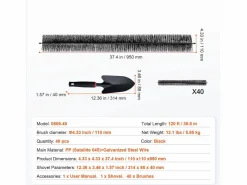 Cepillo de Protección para Canalón SucceBuy 3,7 m Anti-Hojas para Canalón de 12,7 cm, 40 Piezas, PP + Galvanizado, , 120 pies, 13,1 lb^ Sale