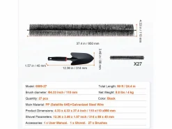 Accesorios De Wc|Cepillo de Protección para Canalón SucceBuy 24 m Anti-Hojas 12,7 cm Modelo 0809-27 Material PP Cable de Acero Galvanizado