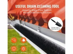 Cepillo de Protección para Canalón SucceBuy 9,1 m Anti-Hojas 12,7 cm, 10 piezas, Material PP + Acero Galvanizado, Peso 1,45 kg Negro Online