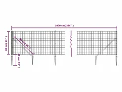Cerca de alambre con pinchos de anclaje 0,8x10 m ES524672^ Outlet