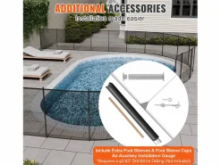 Cercados Y Ocultación|Cerca de Piscina SucceBuy, Cerca Removible de Seguridad Plegable, Barrera de Piscina Excavada, 1,21x14,63 m, 340 g/m², para Protección de Niños y Animales