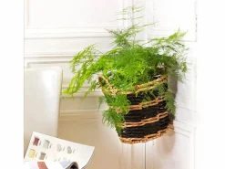 Cesta de agua de jacinto bicolore redonda con motivo geométrico - 30 x 34 cm^Calicosy Best