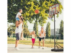 Cesta de baloncesto, altura ajustable 147-260 cm, con PC de pared posterior de 83x53 cm y base ampliada, 2 ruedas, para niños/adultos-86x83x260cm^DripeX Best