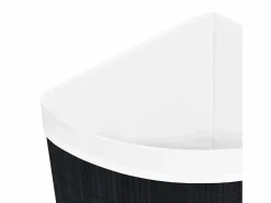 Cesta de lavandería de esquina de bambú negra de 60 l^ Outlet