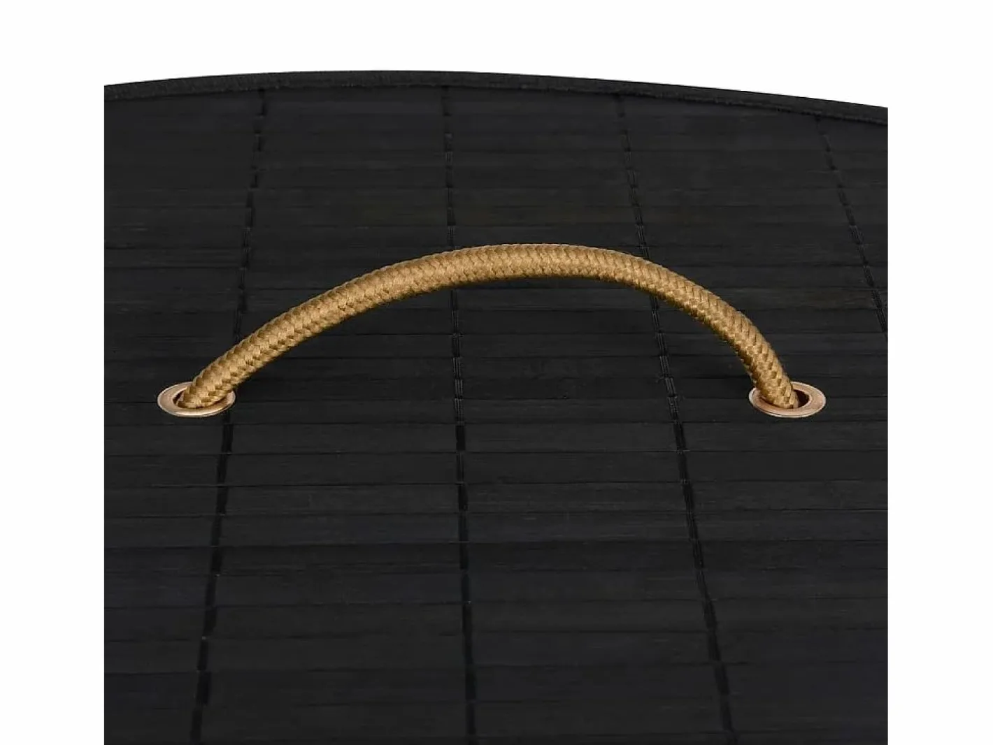 Cesta de lavandería de esquina de bambú negra de 60 l^ Outlet