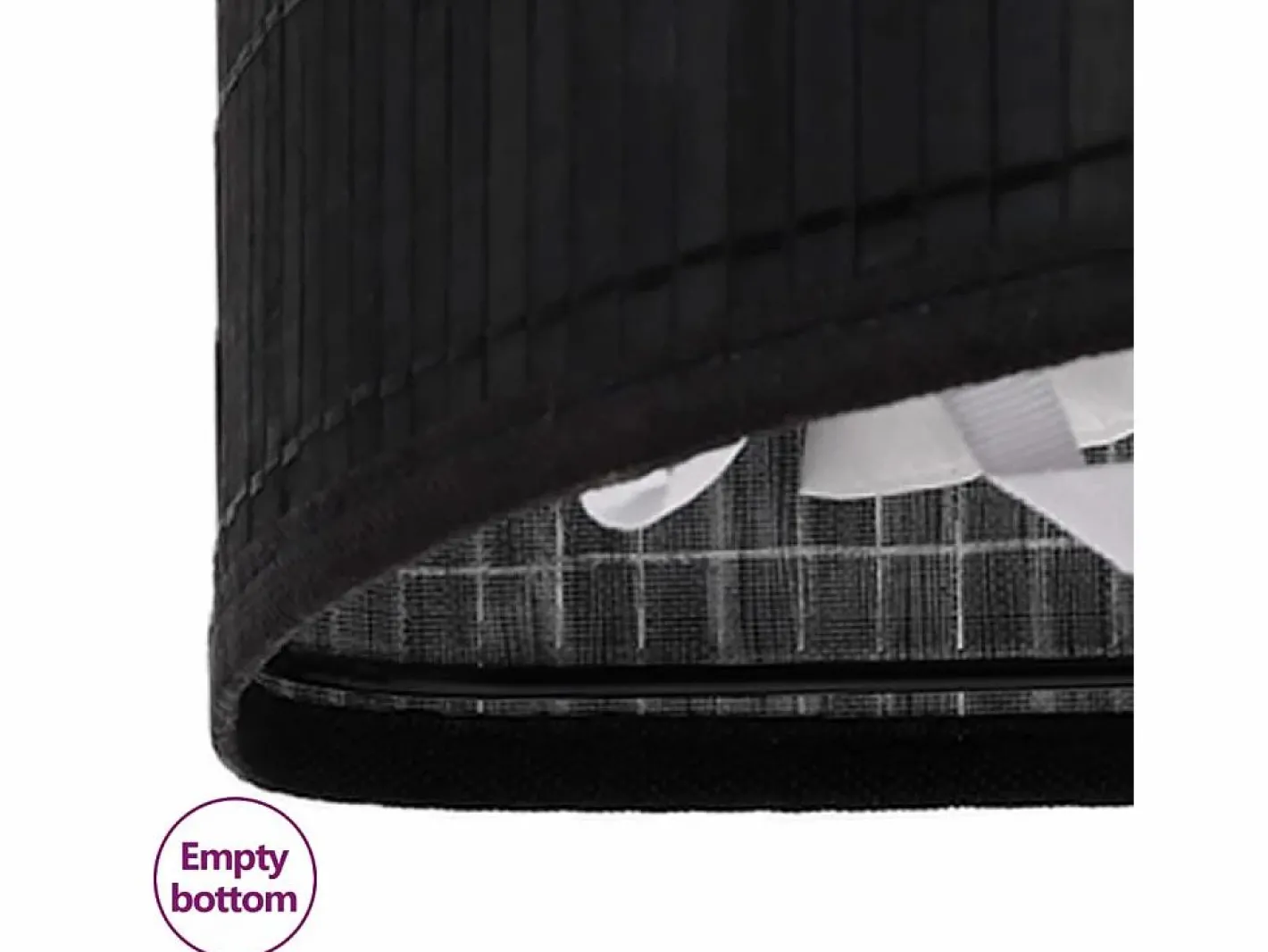 Cesta de lavandería de esquina de bambú negra de 60 l^ Outlet