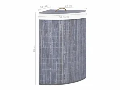 Cesto De Ropa|Cesta de lavandería esquinera de bambú 60 L