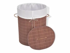 Cesta de lavandería ovalada de bambú marrón Marru00f3n Discount
