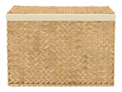 vidaxl Cesta de lavandería plegable con 3 secciones de jacinto de agua 75x42,5x52 cm Color natural claro New