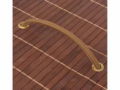 Cesta de lavandería rectangular de bambú marrón Marru00f3n Outlet