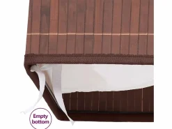 Cesta de lavandería rectangular de bambú marrón Marru00f3n Outlet