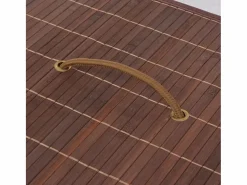 Cesta de lavandería rectangular de bambú marrón Marru00f3n Sale