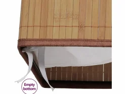 Cesto De Ropa|Cesta de lavandería rectangular de bambú natural