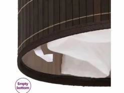 Cesto De Ropa|Cesta de lavandería redonda de bambú marrón oscuro