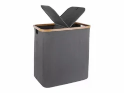 DripeX Cesto De Ropa|Accesorios De Cuarto De Baño|Cesta de lino plegable 150L, ​​en tela , con 2 cubiertas y 2 bolsas interiores desmontables, 57x37x70cm