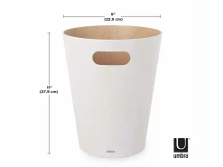 Umbra Cesta de madera con asas de transporte Blanco Hot