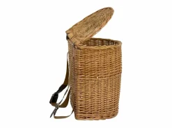 Accesorios De Almacenaje|Cesta|Cesta de mimbre con tapa y bandolera – 41 cm x 30 cm x h 42 cm