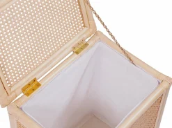OZAIA Accesorios De Cuarto De Baño|Cesto De Ropa|Cesta de ropa de ratán con rejilla con tapa, An. 45 x P. 33 x Al. 56 cm, Natural, CALYMA