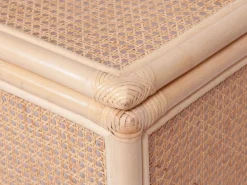 OZAIA Accesorios De Cuarto De Baño|Cesto De Ropa|Cesta de ropa de ratán con rejilla con tapa, An. 45 x P. 33 x Al. 56 cm, Natural, CALYMA