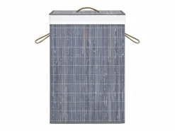 Cesta de ropa de una sola sección de bambú Gris Hot