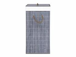 Cesta de ropa de una sola sección de bambú Gris Hot