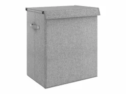 Cesta de ropa plegable 51x34,5x59 cm Tejido de lino sintético Gris Hot
