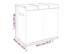 Cesta de ropa plegable 64,5x34,5x59 cm Tejido de lino sintético Gris