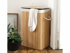 Cesta de ropa rectangular de bambú 70L - H60 cm^Calicosy Best