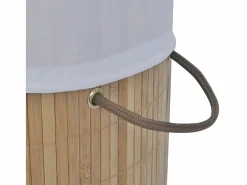 Cesto De Ropa|Cesta de ropa redonda de bambú natural