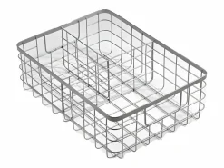 Cesta metálica gris de 3 compartimentos^Calicosy Discount