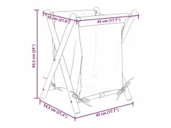 Cesto De Ropa|Cesta para la ropa sucia de bambú color blanco crema 45x55x63,5 cm