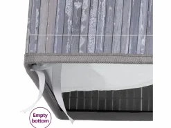 Cesta para la ropa sucia con 2 compartimentos, bambú , 100 L Gris Outlet