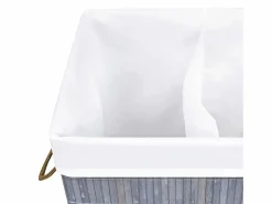 Cesto De Ropa|Cesta para la ropa sucia con 2 compartimentos, bambú , 72 L