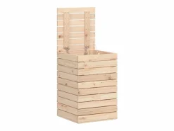 Cesta para la ropa 44x44x66 cm madera maciza de pino Marru00f3n Sale