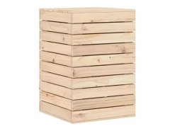 Cesta para la ropa 44x44x66 cm madera maciza de pino Marru00f3n Sale
