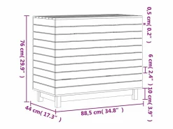 Cesta para la ropa 88,5x44x76 cm madera maciza de pino Marru00f3n Online