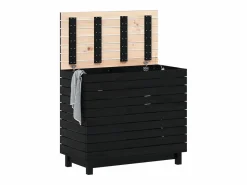 Cesta para la ropa 88,5x44x76 cm madera maciza de pino^ Best