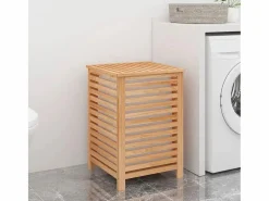 Cesta para la ropa 45x45x65 cm Madera maciza de nogal^ Outlet